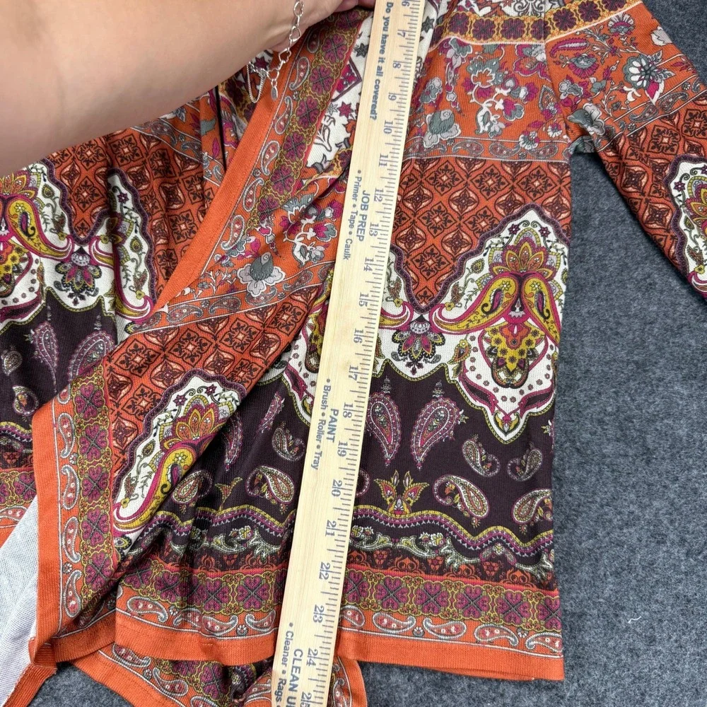 Flying‎ Tomato Open Front Cardigan, Paisley Print, Boho, Colorful, Womens